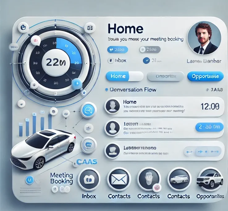 DALL·E 2025-01-17 01.28.43 - A professional CRM dashboard interface for a business application showcasing a conversation flow and meeting booking system. The design includes a sid